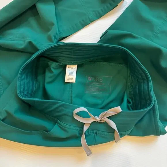 FIGS Kade Cargo Scrub Pants Women’s Small Hunter Green Silver Original PO 1661 - Picture 5 of 13